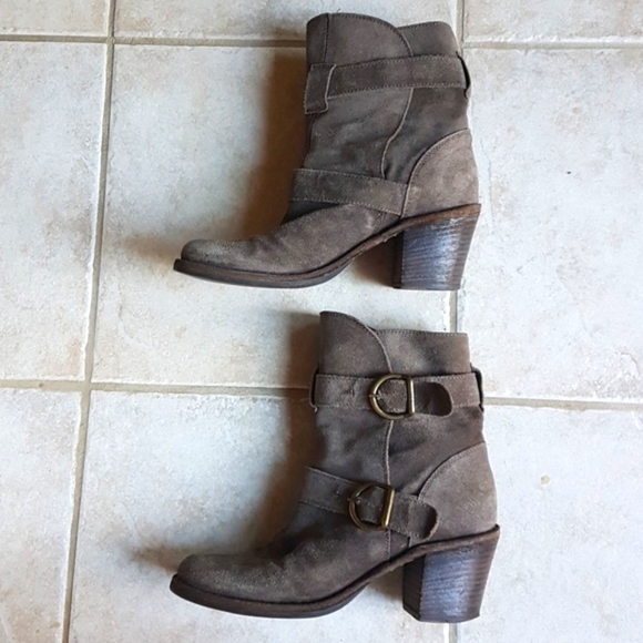 FIORENTINI + BAKER Suede Gray Moto Boots Size 36 - Picture 5 of 9